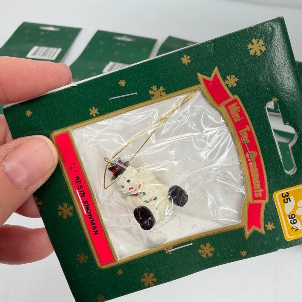 VTG Franks Miniatures Christmas Holiday Resin Wood Charms Crafting Set of 10